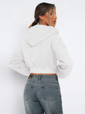 Hot Women's Clothing Short Fashion Street Trend Long-Sleeved Autumn Winter Loose Hooded Jacket