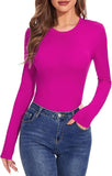 2025 Lady Long-Sleeved Round Collar T-Shirt Sexy Autumn Basic Top T-Shirt