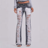 Trendy Black And Gray Jeans Men And Women's Same Y2k High Street Straight Through Broad Legs Loose Trousers 68HZ