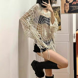 Small-Cutter Black Spider Web Coat Sweater Y2K Sweet Cool Girl Dark Hooded Shirt 68HZ
