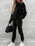 New Casual Ladies Set Solid Color Hooded Hoodie Sweat Trousers Autumn Two-Piece 68HZ