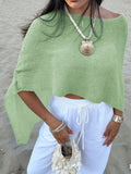 Dili Leisure Vacation Half-Permeable Shawl Shirt Knitted Women's Clothing 2026 Summer