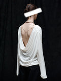 Showcase Personality Display Soft Glutinous Orchid Silk Ice-Scuffed Long-Sleeved Hooded Shirt