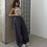 Women's Street Style Loose Casual Trousers Fashion Loose Waist Trousers 68HZ