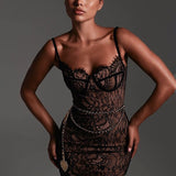 Women's Dress 2025 New Lace Sling Fashion Dress Dress With Shoulder