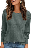 2025 Women's Simple Commuter T-Shirt Women's Pit Round Neck Long-Sleeved Top