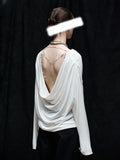 Showcase Personality Display Soft Glutinous Orchid Silk Ice-Scuffed Long-Sleeved Hooded Shirt