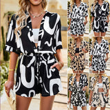 Printed Crash Suit Women's Clothing 2025 Spring And Summer Casual Loose People Cotton Shirt Shorts Two Sets