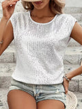 New Loose Casual Fashion Party Round-Neck Sleeveless Top Women's T-Shirt