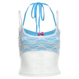 2025WISH Summer New Women's Sexy Mesh Slings Solid Color Hanging Neck Wrapped Two Sets 68HZ