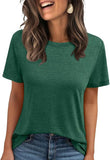 2025 Women's Round Neck New Casual Loose Solid Color Short-Sleeved T-Shirt