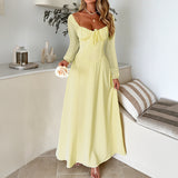 Dili Elegant Evening Dress Short-Sleeved Solid Dress Women's Dress 2025 Autumn And Winter