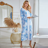 Autumn And Winter Lady Home Dress Dress Print Long Sleeve Cover Home Open Skirt Girl