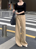 Yazho Old Qianla Aesthetic Minimalist Retro Multi-Season Wear Trousers Loose Straight Trousers Southeast Asia