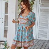 Independent Design Leisure Style Dress 2025 Summer Printing Small Fresh Skirt Light Luxury Fairy Gas