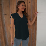 Summer Ladies Set Fashion Casual Shorts Shorts Shirt Button-Down Sleeves Casual Set