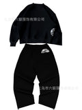Trendy Embroidery Trousers Men's New High Street Fashion Design Slenient Trousers Loose Jogging Trousers 68HZ