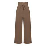 Fashion New Women's Trousers Casual Broad Leg Trousers With Belt Temperament Commuter Pants
