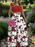 2025 Summer New Temperament Sexy Solid Color Sling Belt Large Two Sets Of Suit Dress