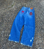 Vintage Street Striped Jeans Men Y2k Harajuku Casual Broad-Legged Trousers Gothic Straight-Tight Trousers 68HZ