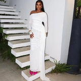 Women's Clothing 2025 New Sleeves Wrapped Breast Sexy Dress Body Mesh Dress Large Dress