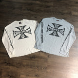New Trendy Waffre Printed T-Shirt Men's High Street Loose Set Long-Sleeved Retro Top 68HZ
