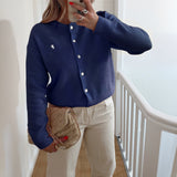 Dili Casual Commute Fashion Button Long-Sleeved Sweater Wool Women's Clothing 2025 Autumn And Winter