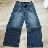 H-Hop Cartoon Letter Embroidered Jeans Men's High Street Loose Design Sense 68HZ