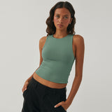 New Y2K Sexy Umbilical Women's Sleeveless Round-Necked Hand-Over Bm Top