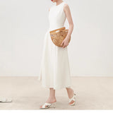 Early Spring New Long Dress Light Dress Series Vertical Dress Type Round-Neck Sleeveless Slim Elegant Dress