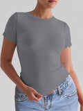 Dili Yoga Clothes Movement Solid Color Slim Slimming T-Shirt For Women 2025 Summer