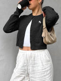 Dili Leisure Vacation Weaving Long Sleeves Solid T-Shirt Sweater Women's Winter 2025