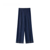 Ring Garlic Original Color Imitation Denim Waist Shirt + Rubber Air Pants Set Age-Old Fashion Two Sets