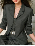 The Stitined Strap-Fitting Suit 100-Folded Skirt Old Money Style Suit High-Witted Long-Termism Wears Vietnam
