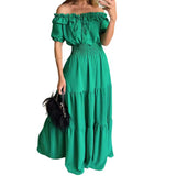 2025 New Fashion Solid Color Lotion With Leaves With Bra Foam Sleeve Dress