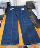 Five-Pointed Star Deconstructs Jeans Women Y2k High Street Trousers Bump Color Splicing Drag Trousers 68HZ
