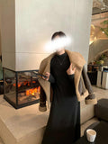 Winter Thicker Two High-Collar Knitting Dress Women Autumn And Winter Black Long Sleeve Slimming Long