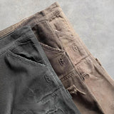 Tide Brand Water Wash Old Five-Point Denim Shorts Men's High Street Design Feel The Hole Loose Trousers 68HZ
