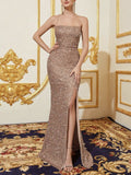 New Women's High-Waisted Sexy Glide Open Forked Bridesmaid Dress With Evening Dress