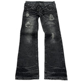 Vintage Double-Belt With Micro-Tight Jeans Men Y2k Street Water Wash To Make Old Hole Tug Pants Tide 68HZ