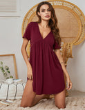 Summer Lady Home Clothes Pajamas Casual Home V Collar Short-Sleeved Cotton Pyjamas Women
