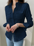 Dili Simple Holiday Button Long-Sleeved Top Shirt Women's 2025 Autumn And Winter
