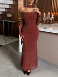 Dili Elegant Wind With Chest Long-Sleeved Ass Skirt Dress Women's Dress 2025 Autumn And Winter