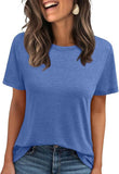 2025 Women's Round Neck New Casual Loose Solid Color Short-Sleeved T-Shirt