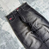 Trendy Black And Gray Jeans Men And Women's Same Y2k High Street Straight Through Broad Legs Loose Trousers 68HZ