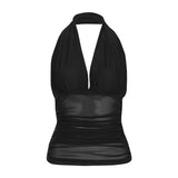 2025 Spring New Women's Clothing Solid Color Repair Street Fashion Hanging Neck Sexy Bare Waist Vest Woman 68HZ
