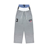 Grailz Project Three-Waisted Sweatpants Men And Women With The Same Baggy Splicing Embroidery Trousers 68HZ