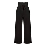 Fashion New Women's Trousers Casual Broad Leg Trousers With Belt Temperament Commuter Pants