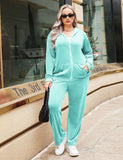 Large-Size Fashion Casual Suit Sports Hoodie Hoodie Hoodie Autumn And Winter Large Size Women's Clothing