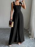 Dili Casual Vacation Slings With Bra Wide Leg Pants Jumpsuit Women's 2025 Autumn And Winter
